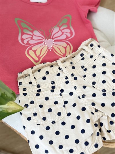 Pink Butterfly Şortlu Takım - Pembe (2yaş-5yaş)