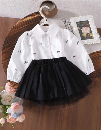 Pinteres Etekli Takım-Siyah(4-12yaş aralığı)