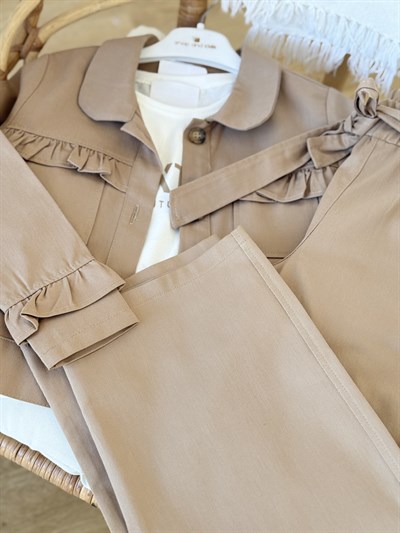 Rosa Gabardin 3Lü Takım -Bej(5-10yaş)