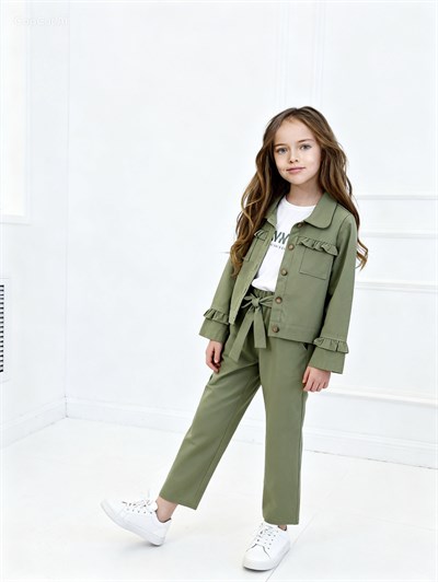 Rosa Gabardin 3Lü Takım -Yeşil(10-13 yaş)