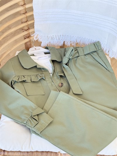 Rosa Gabardin 3Lü Takım -Yeşil(5-10yaş)