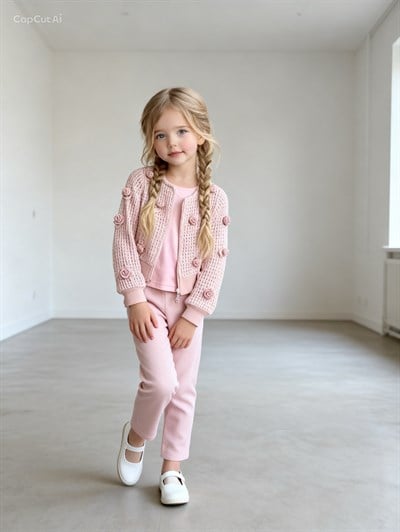 Rose 3lü Takım -Pudra(4-7yaş)