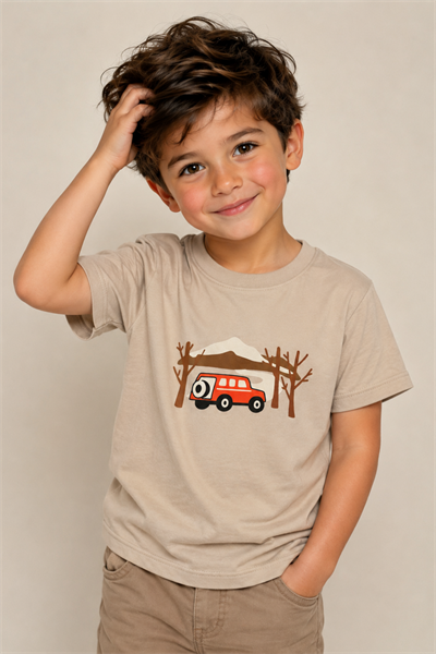 Safari T-shirt - Bej (5-8yaş aralığı)