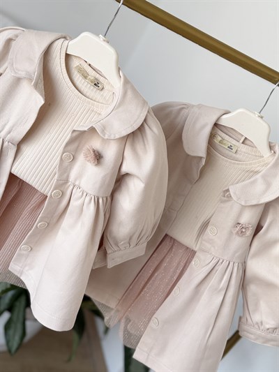 Shiny Trenç Kot 3 Parça Takım -(1-4 yaş)