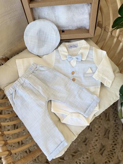 Smokin Takımı Mavi İki Düğmeli (0-3ay)