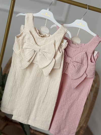 Soft Breeze Müslin Crop Takım (16) - Bej (2-8yaş)