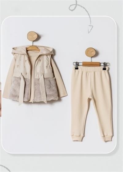 Softel Krem Yelekli 3lü Bebek Takım(9 ay-36 ay)