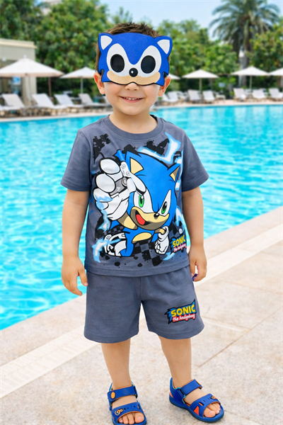  Maskeli Karekter Takım - Antrasit (3-10Yaş)