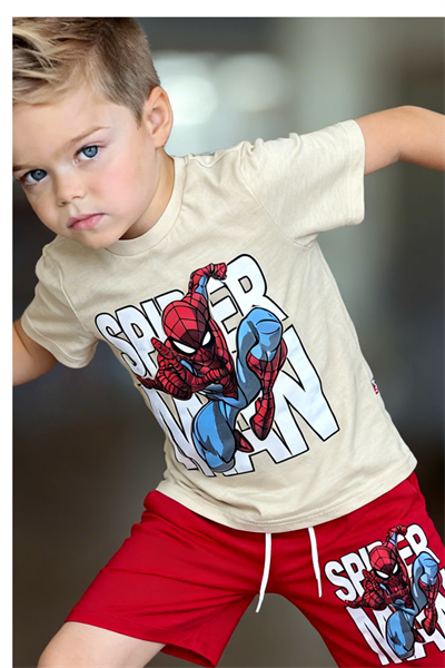 Karekterli 2 li Takım - Bej Kırmızı (2-10Yaş)