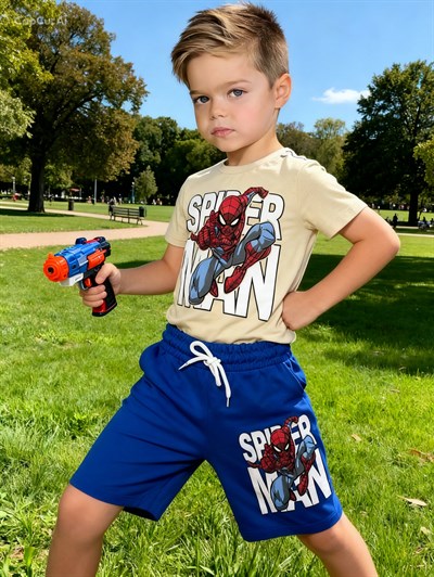 Örümcek Adam 2 li Takım - Bej Sax (2-10Yaş)