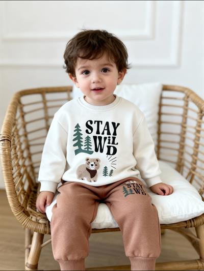 Stay Wild Takım-Krem(1-4 yaş)