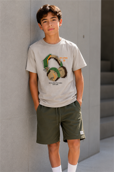 Street Style T-shirt - Bej (9-12 yaş aralığı)