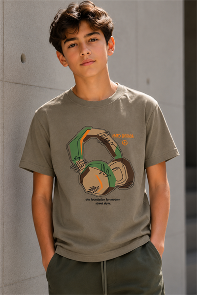 Street Style T-shirt - Haki (9-12 yaş aralığı)