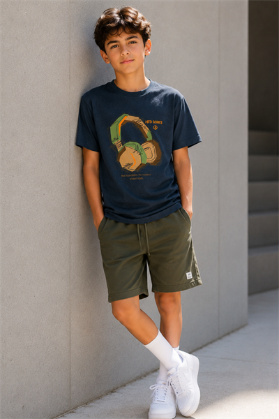 Street Style T-shirt - Mavi (9-12 yaş aralığı)