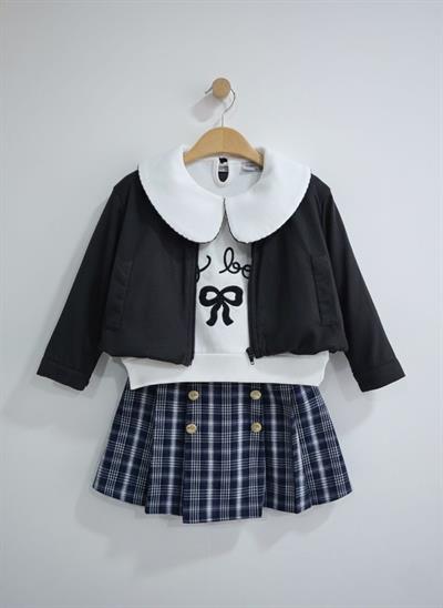 Süet Çantalı 4lü Takım-Siyah(2-10yaş aralığı)