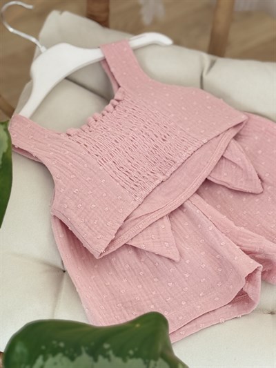 Summer Breeze Müslin Şortlu Takım - Pembe (2-8yaş)