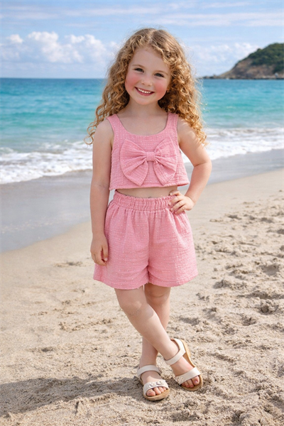 Summer Breeze Müslin Şortlu Takım - Pembe (2-8yaş)