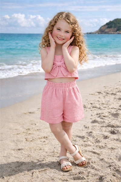 Summer Breeze Müslin Şortlu Takım - Pembe (2-8yaş)