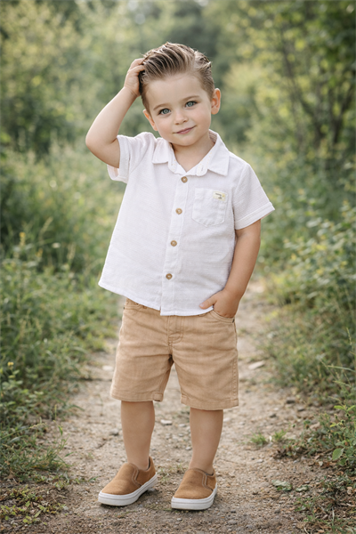 Sunny Cute Gömlek Şort 2 li Takım - Beyaz (1.5-5yaş)