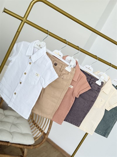 Sunny Cute Gömlek Şort2 li Takım - Kiremit (1.5-5yaş)Mi 