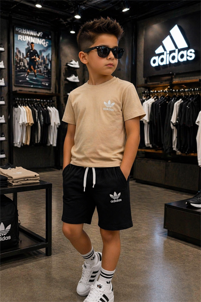 Tshırt Şort 2 li Takım - Bej (3-10Yaş)