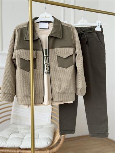 Urban Class Erkek Çocuk Ceketli 3lü Takım- Yeşil (5-12 yaş aralığı)