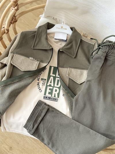 Urban Class Erkek Çocuk Ceketli 3lü Takım- Yeşil (5-12 yaş aralığı)