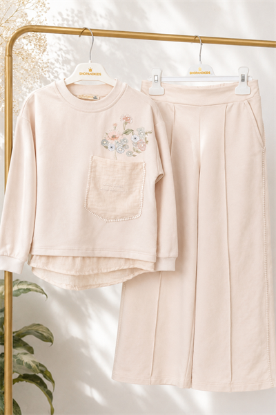 Vera Flowers Takım -Krem(7-10yaş)