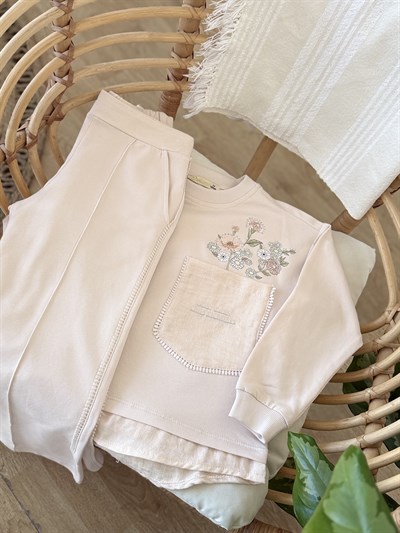 Vera Flowers Takım -Krem(7-10yaş)