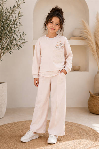 Vera Flowers Takım -Krem(7-10yaş)