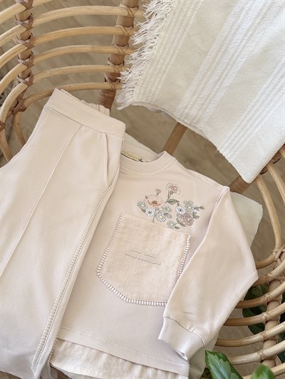 Vera Flowers Takım -Krem(7-10yaş)