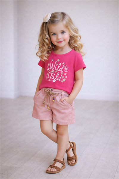 Wild Child Şortlu Takım - Pembe (2yaş-5yaş)