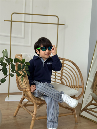 Yakalı Keten Pantolonlu Takım-Laci (3 yaş-12 yaş)