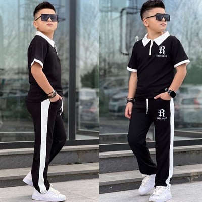 Yakalı Tarz Oyso Takım-Siyah(8-16 yaş aralığı)
