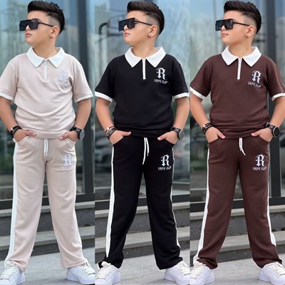 Yakalı Tarz Oyso Takım-Siyah(8-16 yaş aralığı)