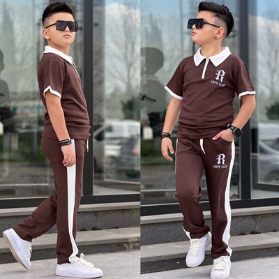 Yakalı Tarz Oyso Takım-Kahve(8-16 yaş aralığı)