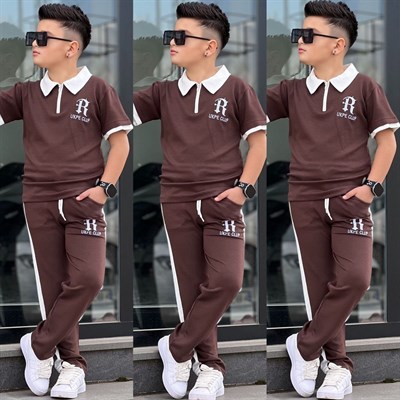 Yakalı Tarz Oyso Takım-Kahve(8-16 yaş aralığı)