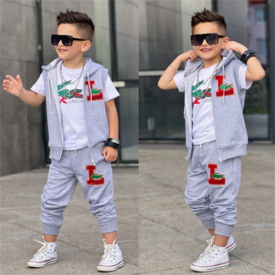 Yelekli 3 lü Takım - Gri (5-14Yaş)