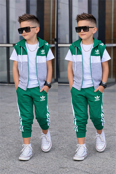 Yelekli 3 lü Takım - Yeşil (3-10Yaş)