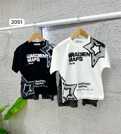 Yıldız Baskılı Takım - Beyaz (4-12Yaş)