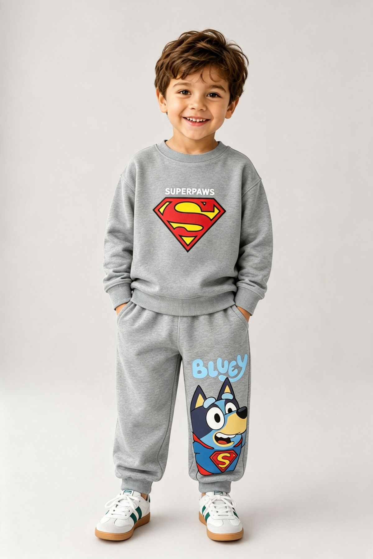 Bluey Super Paw Takım-Gri (2-8 yaş aralığı)