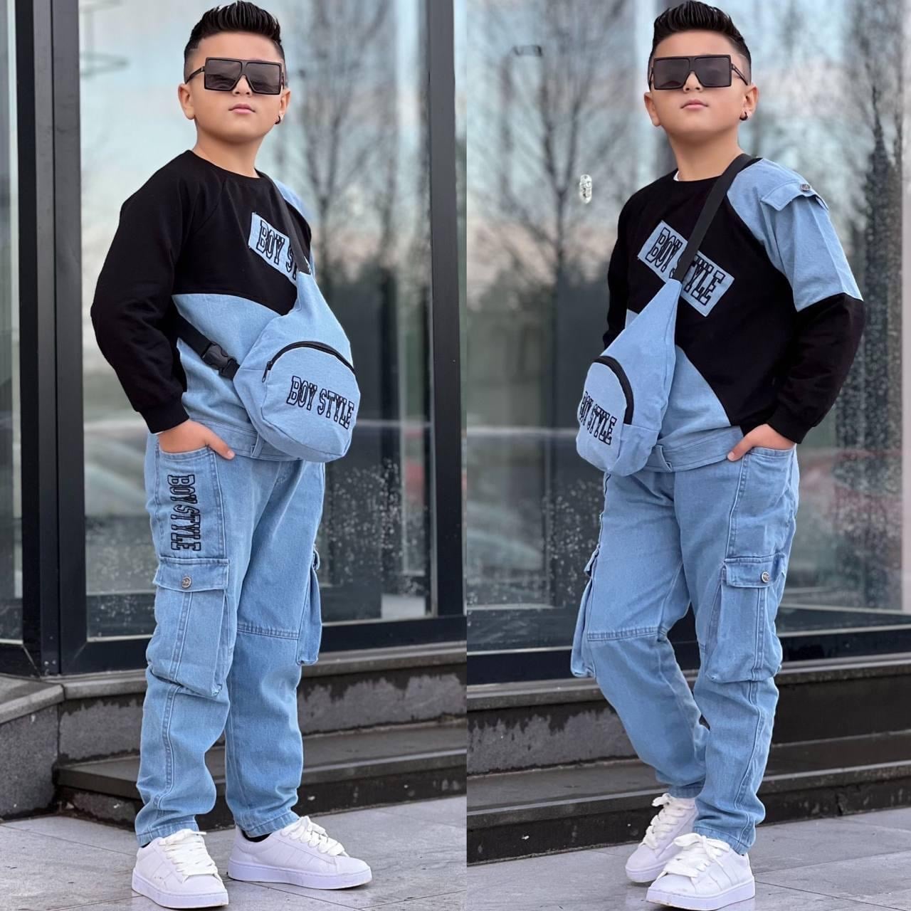 Boy Style Çantalı 3'lü Takım-Siyah(2-14yaş)