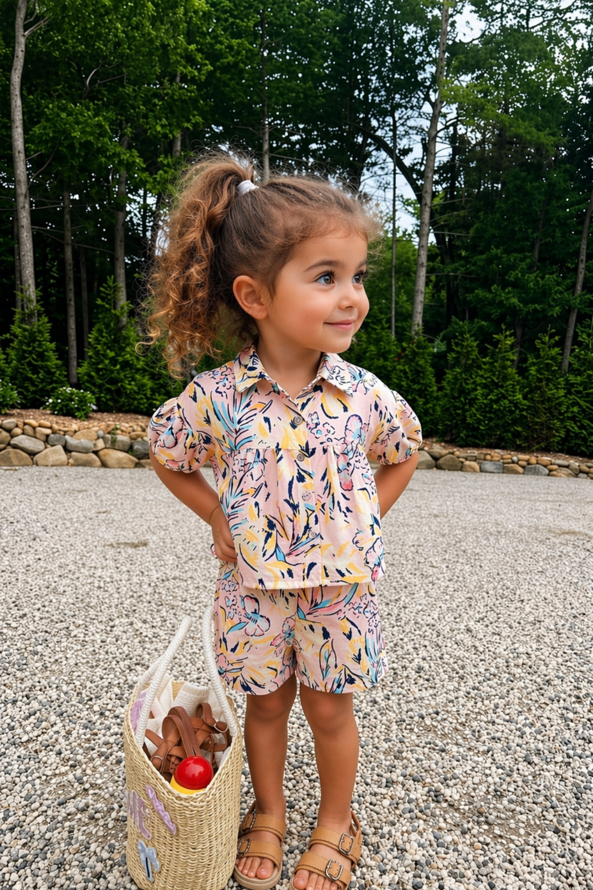 Çiçekli Takım - Pembe (2-8Yaş)