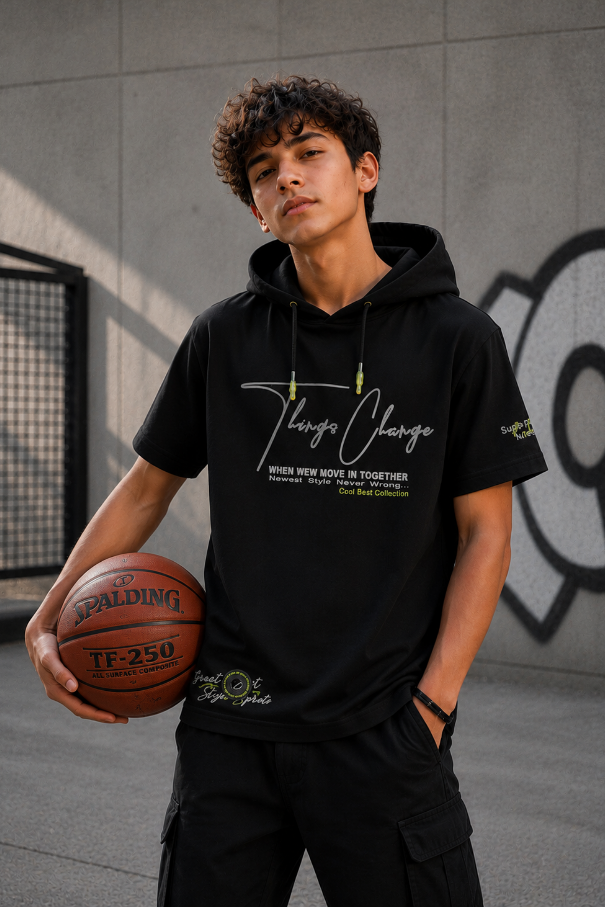 Cool Best Kapişonlu T-shirt - Siyah (10-14 yaş aralığı)