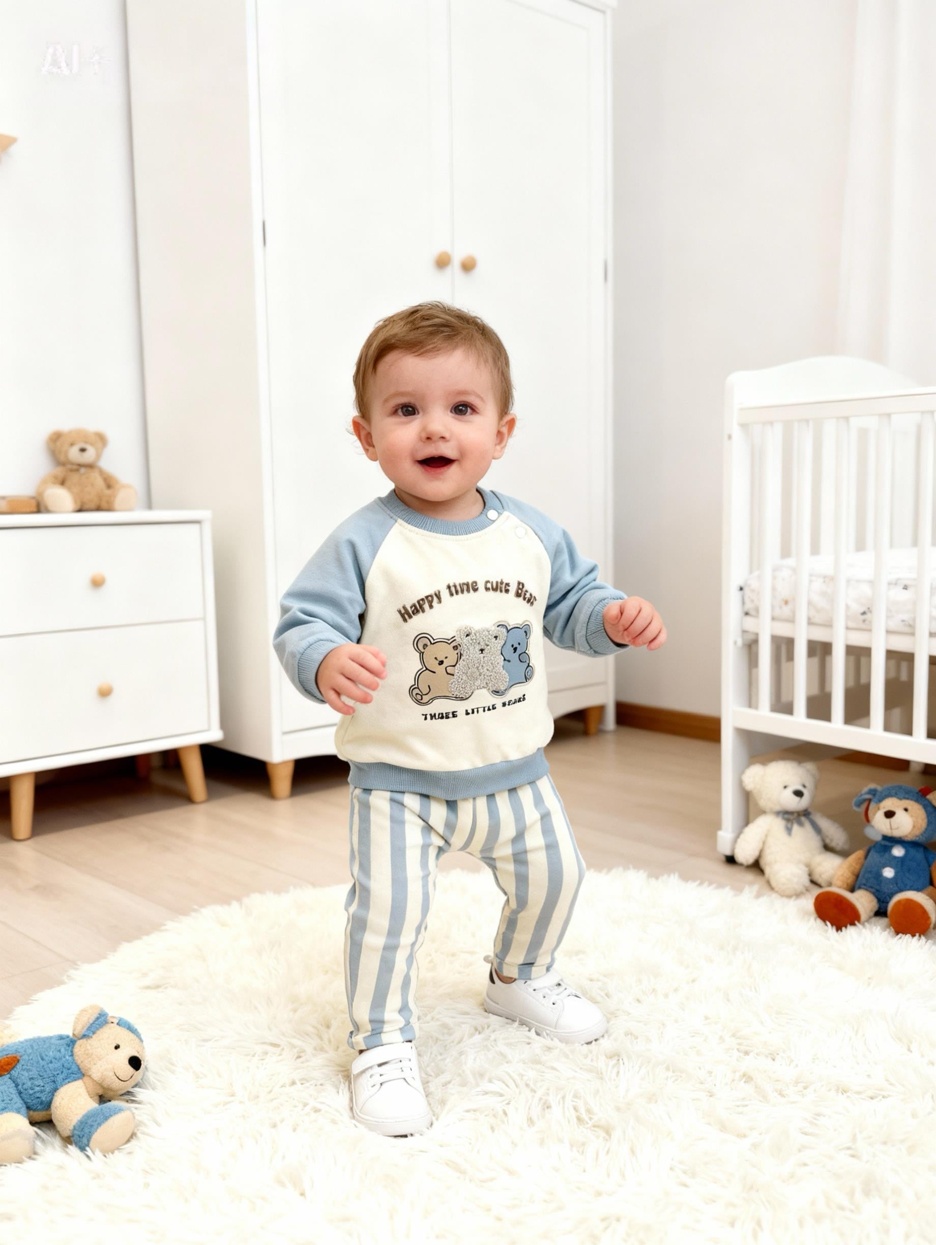 Cute Bear Takınm-Mint (6-24 Ay)