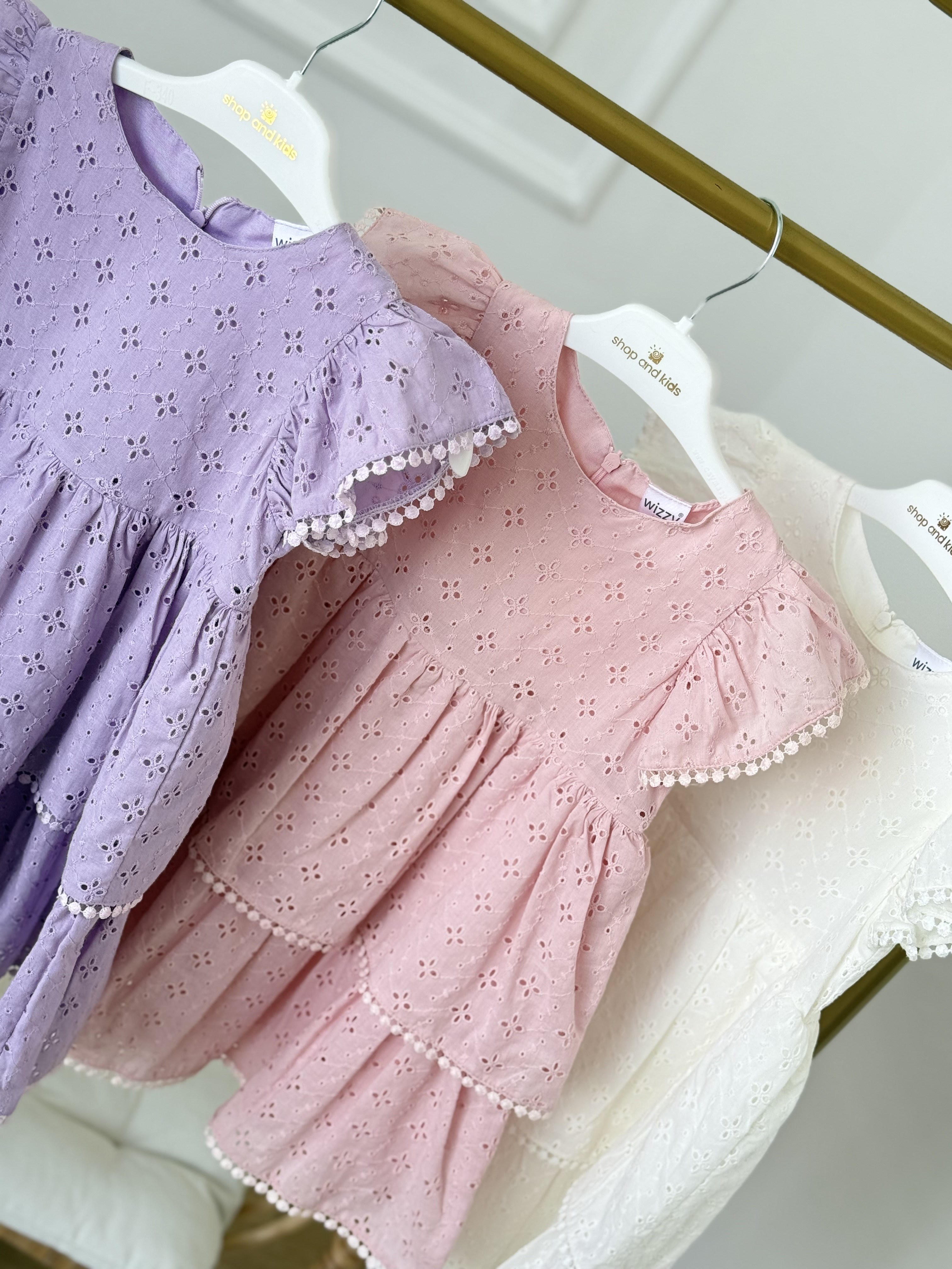 Ella Güpürlü Elbise - Pudra (2yaş-10yaş)