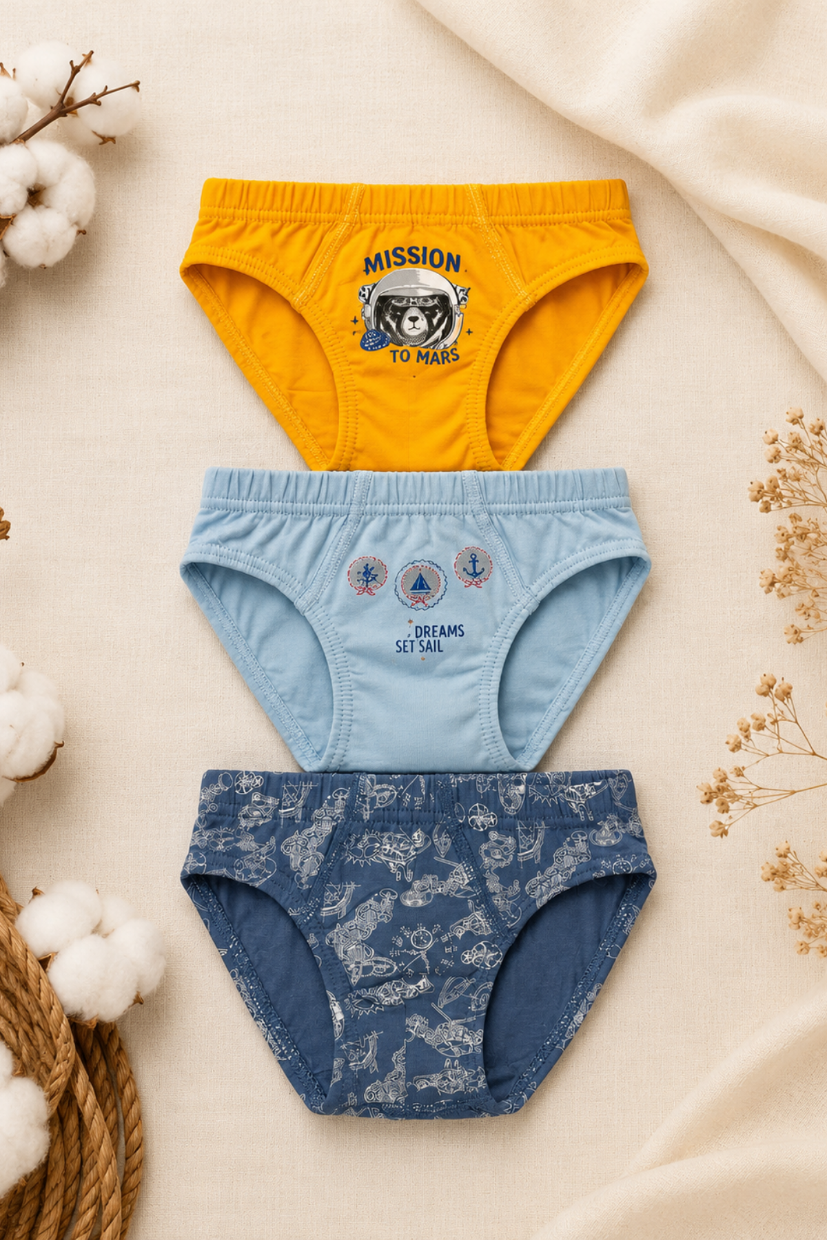 Erkek Çocuk 3 lü Slip Set- Asorti (3-10yaş aralığı)