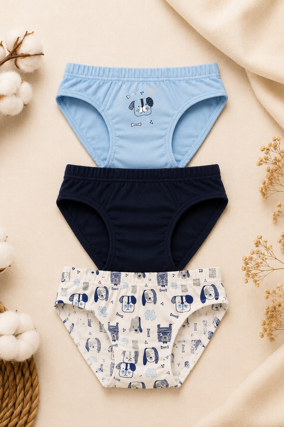 Erkek Çocuk 3 lü Slip Set- Little Dog (3-10yaş aralığı)
