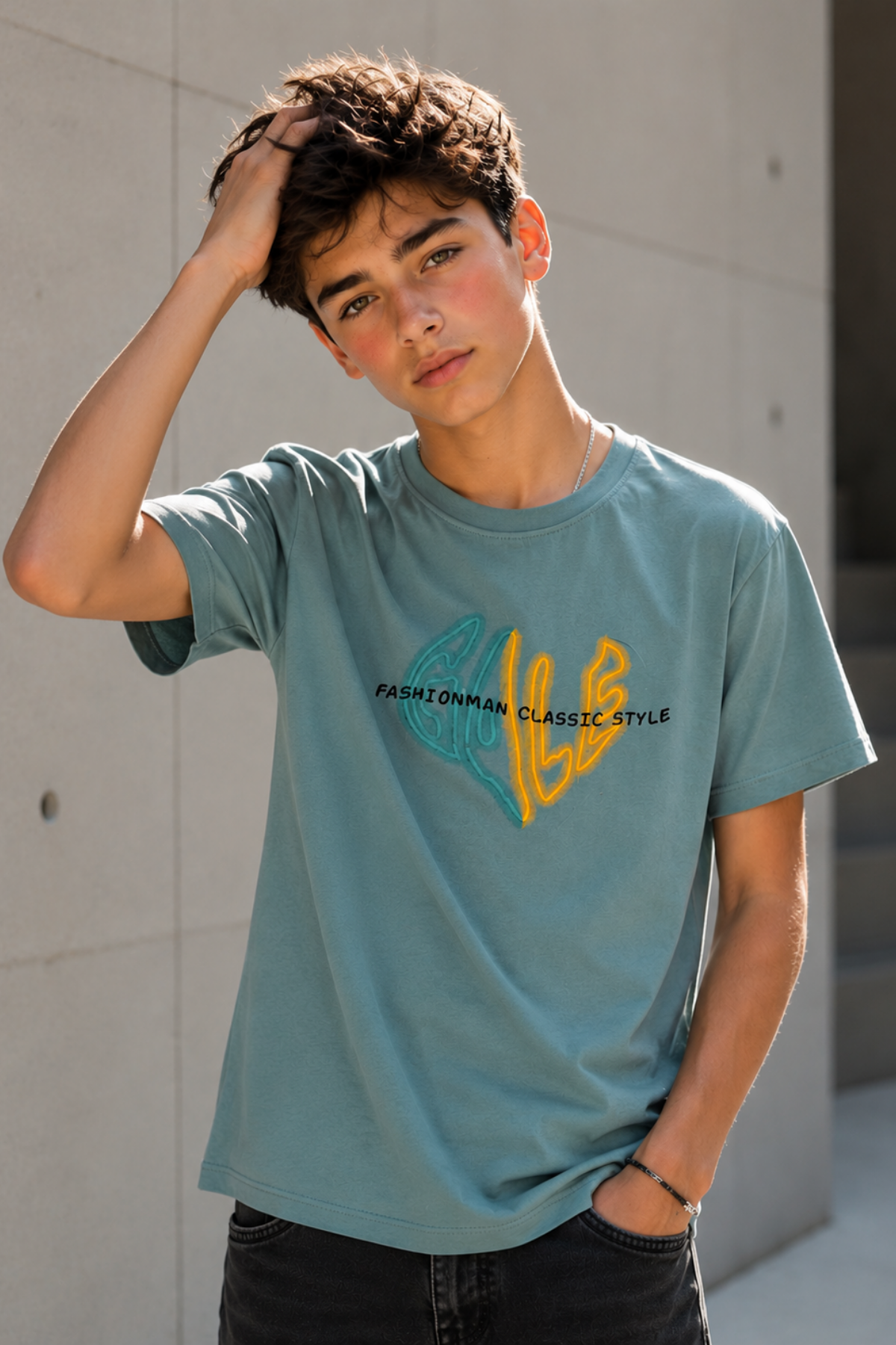 Fashionman Classic Style T-shirt - Mavi (13-16 yaş aralığı)