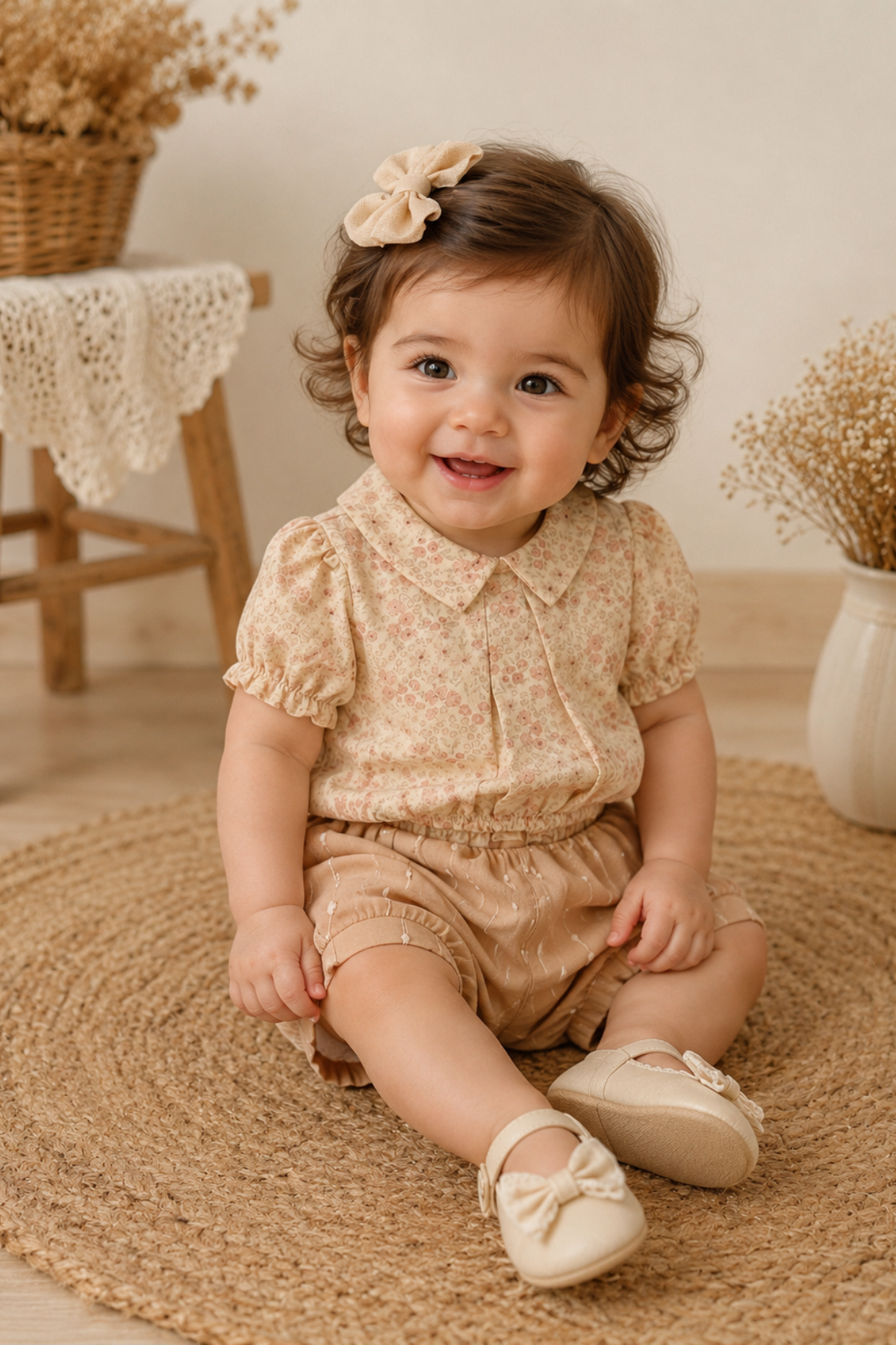 Flowery 2 li Takım (5503) - Bej (6ay-36ay)